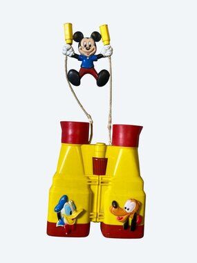 Mickey Mouse View Binoculars Yellow and Red Plastic By Illco Vintage